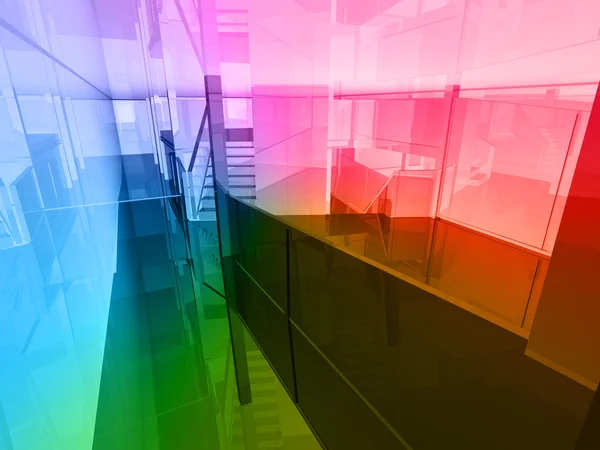 Konzeptionelle Architektur, offener Raum der Farben — Stockfoto