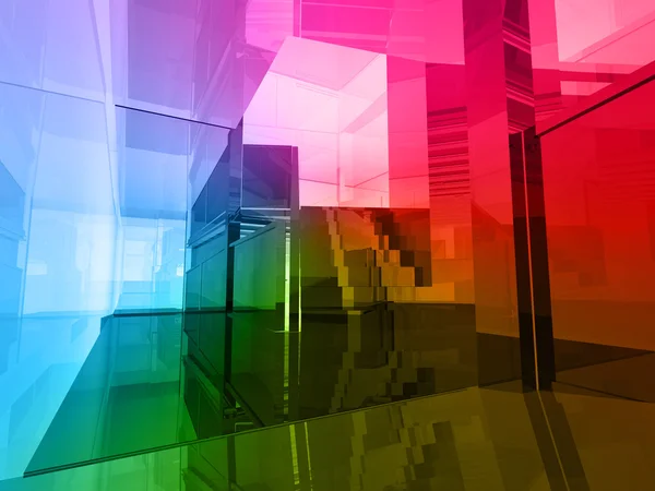 Architettura concettuale, spazio aperto di colori — Foto Stock