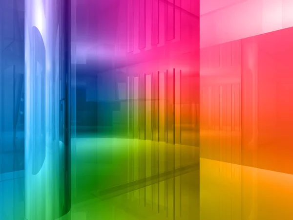 Konceptuell arkitektur, öppet utrymme på färger — Stockfoto