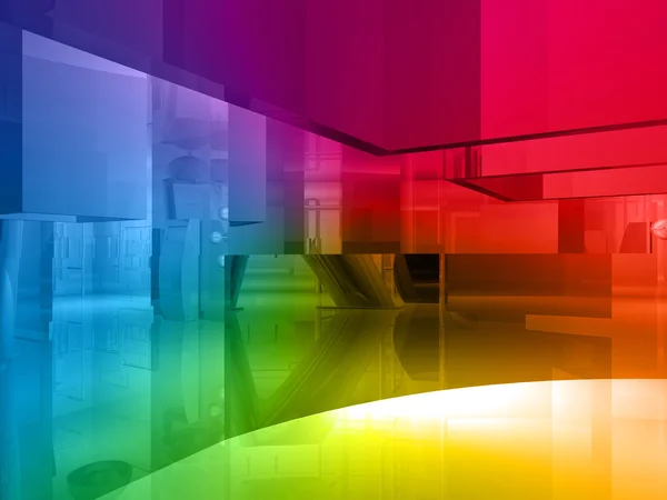 Konceptuální architektura, otevřený prostor barev — Stock fotografie