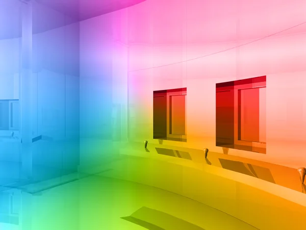 Koncepcyjne architektury, otwarta przestrzeń kolorów — Zdjęcie stockowe