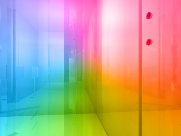 Conceptuele architectuur, open ruimte van kleuren — Stockfoto