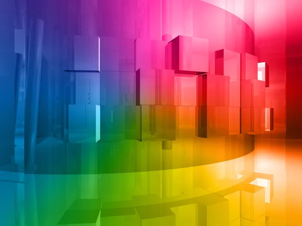 Konceptuell arkitektur, öppet utrymme på färger — Stockfoto