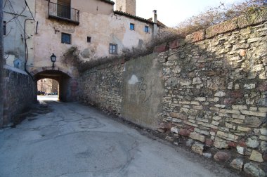 Picture of an old street from spain. clipart
