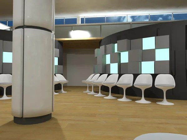 Sala de espera do hospital, cubos de luz verde — Fotografia de Stock