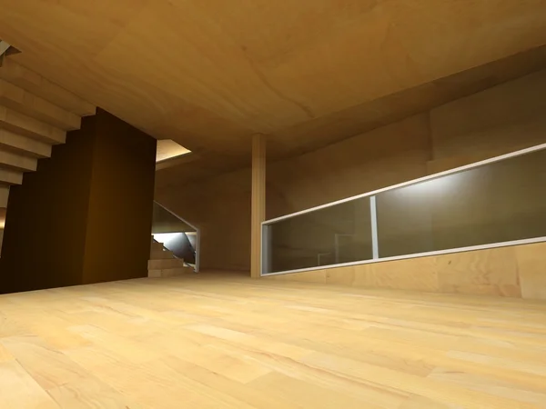 Концептуальна архітектура, приміщення, дерев'яна кімната . — стокове фото