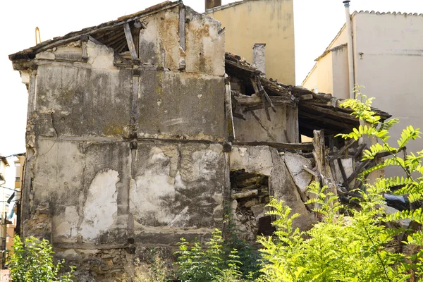 Ház bontási, romok, Brihuega, Spanyolország — Stock Fotó