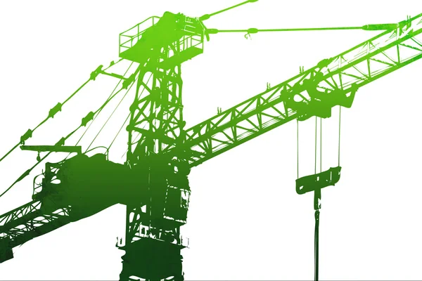 Crane,construction tower, illustration with vivid colors — Stock Photo, Image