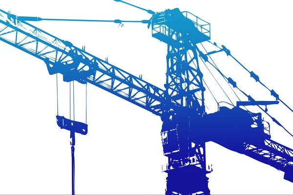 Crane, menara konstruksi, ilustrasi dengan warna cerah — Stok Foto