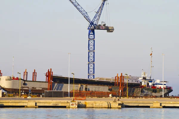 stock image Boats moored in harbour near Denia, Spain