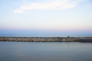 İspanyol Beach'te muhteşem günbatımı, yaz