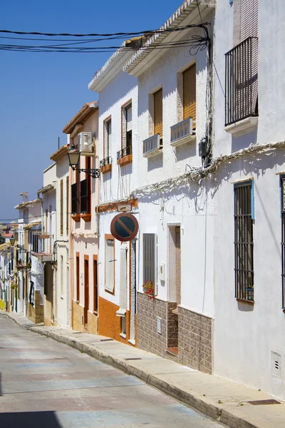 Spanish street with typical houses in Denia, Spain — Stock Photo, Image