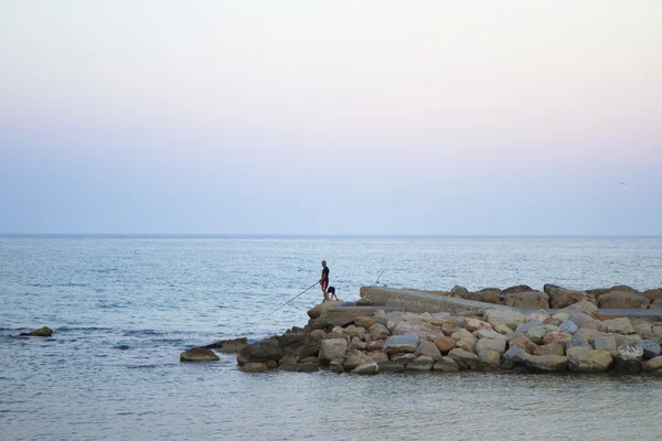 Splendida spiaggia spagnola in estate al tramonto — Foto Stock