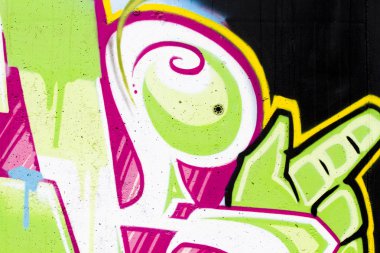tipografi ve renkli çizgiler, bir kentsel graffitti duvar parçası