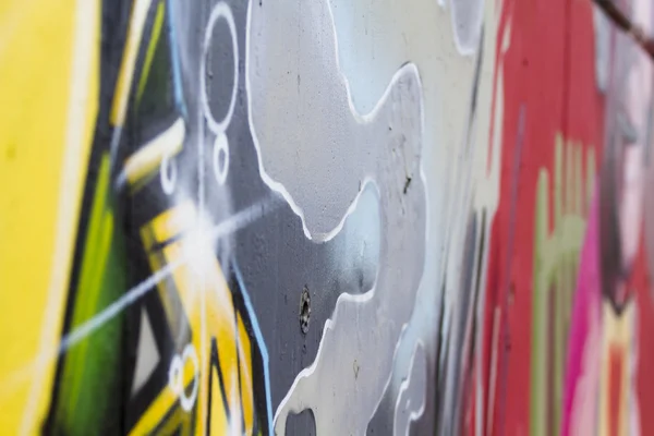 Gatukonst, segment av en urban grafitti på vägg — Stockfoto