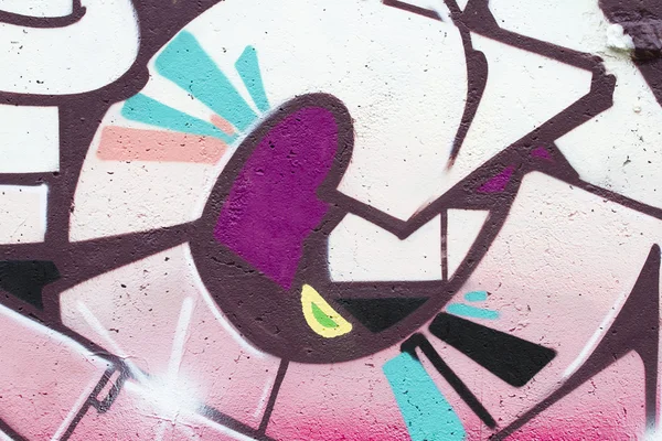 Typografie en kleur lijnen, segment van een stedelijke grafitti op muur — Stockfoto