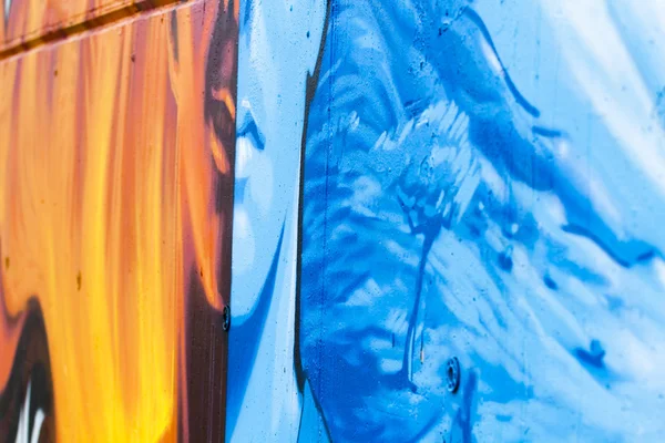 Вуличне мистецтво, сегмент міського графіті на стіні — стокове фото