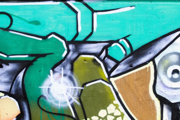 Street art, segmento di un grafitti urbano su parete — Foto Stock