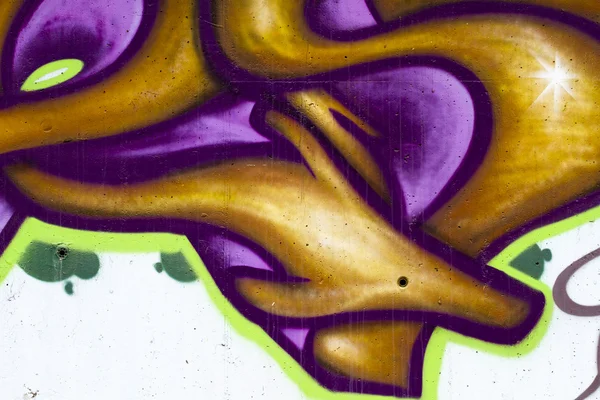 Sztuka uliczna, fragment miejskiego grafitti na ścianie — Zdjęcie stockowe