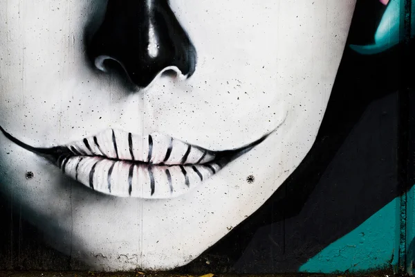 Street art, segment of an urban grafitti on wall — Stock Photo, Image