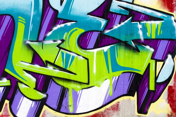 Dibujos en una pared, segmento de un graffiti —  Fotos de Stock