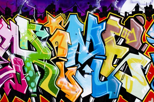 Street Art, Segment eines urbanen Grafittis an der Wand — Stockfoto