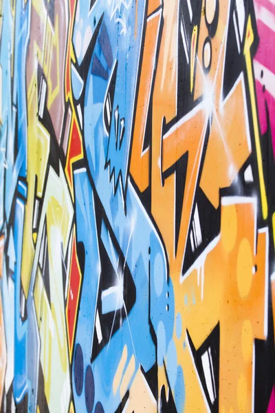 Desenhos em uma parede, segmento de um graffiti — Fotografia de Stock