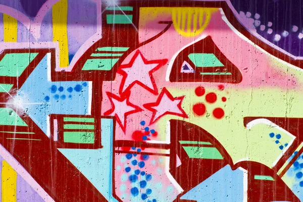 街头艺术，城墙上城市阵形的一部分 — 图库照片