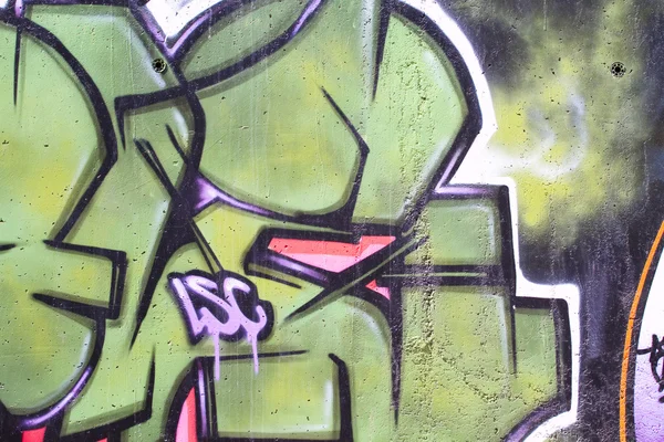 Arte de rua, segmento de um grafitti urbano na parede — Fotografia de Stock