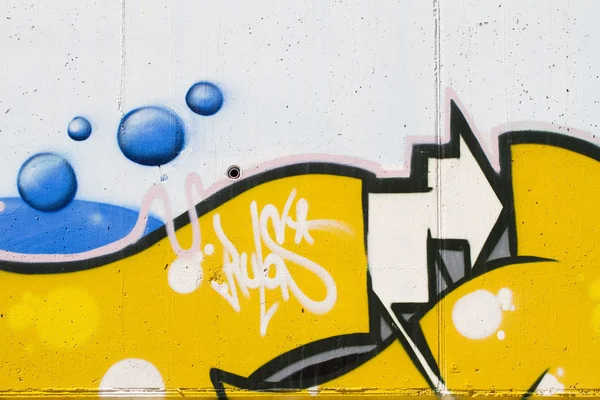 Pouliční umění, segment městského grafitti na zdi — Stock fotografie