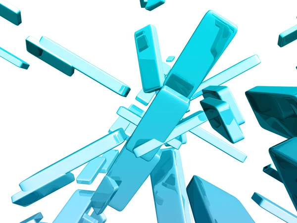 Cubos 3D azuis com efeitos de luz brilhante — Fotografia de Stock