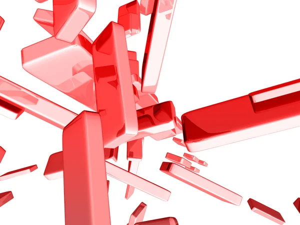 Rode 3D-kubussen met glanzende lichteffecten — Stockfoto