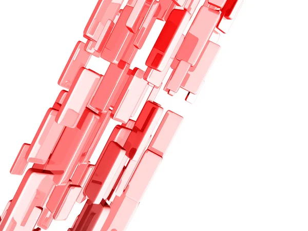Cubos rojos 3d con efectos de luz brillante —  Fotos de Stock