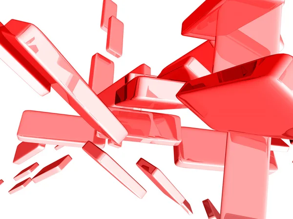 Cubi rossi 3d con effetti di luce lucida — Foto Stock