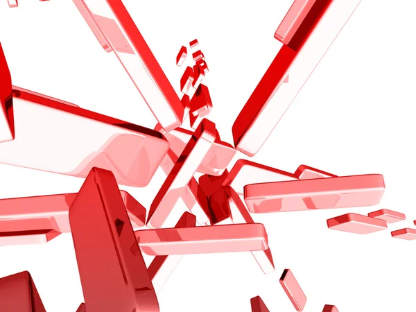 Cuburi roșii 3D cu efecte luminoase lucioase — Fotografie, imagine de stoc