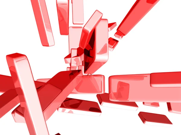 Röd 3d kuber med glänsande ljuseffekter — Stockfoto