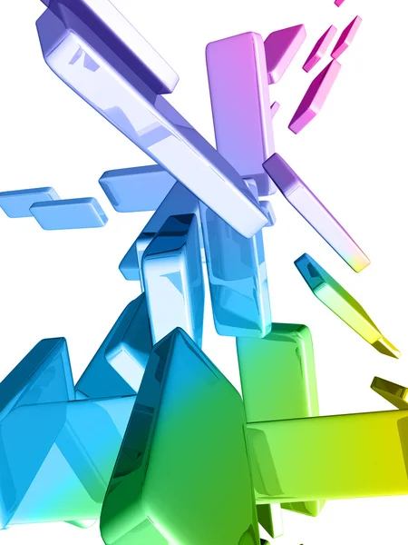 Regenboog 3D-kubussen met glanzende lichteffecten — Stockfoto