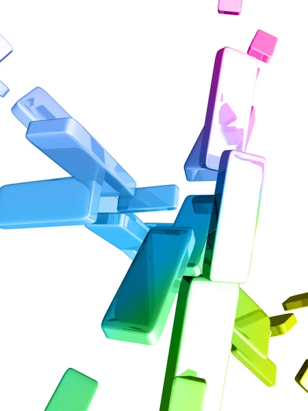 Arco-íris cubos 3d com efeitos de luz brilhante — Fotografia de Stock