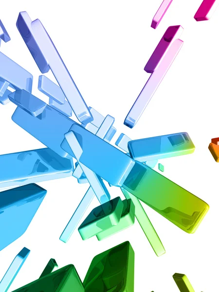 Regenboog 3D-kubussen met glanzende lichteffecten — Stockfoto