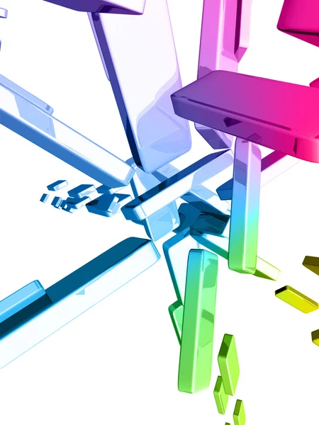 Cubos del arco iris 3d con efectos de luz brillante — Foto de Stock