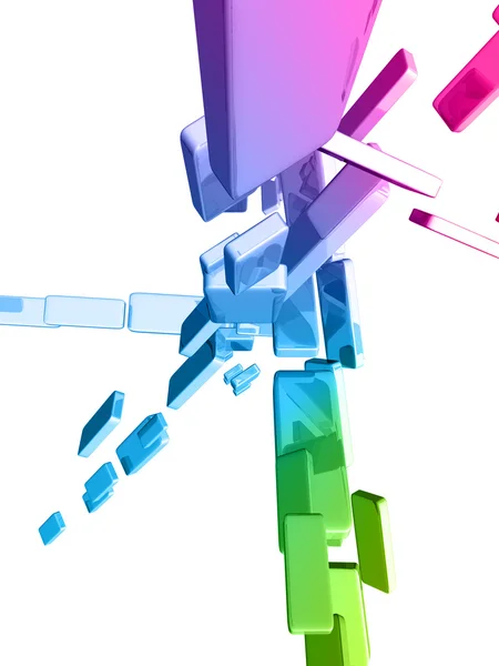 Cubos del arco iris 3d con efectos de luz brillante — Foto de Stock