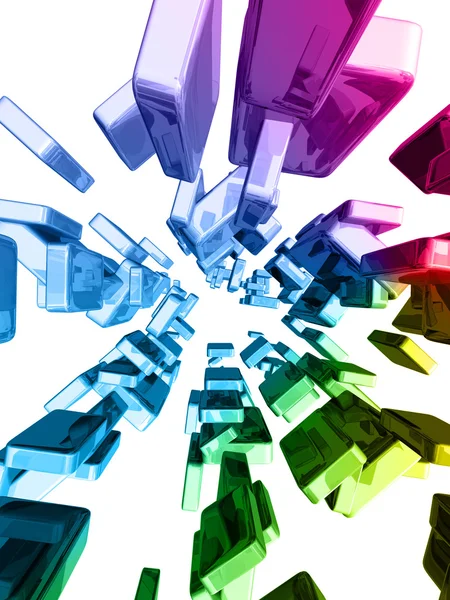 Веселка 3d кубики з глянцевими світловими ефектами — стокове фото