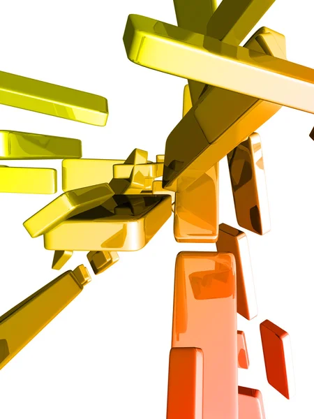 3D Wlewki z błyszczącego efekty świetlne, złoto barów — Zdjęcie stockowe