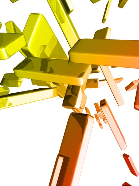 Parlak ışık efektleri, altın barlar ile 3D külçeler — Stok fotoğraf