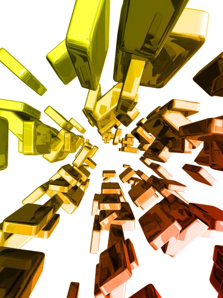 3D-blokken met glanzende lichteffecten, goud bars — Stockfoto