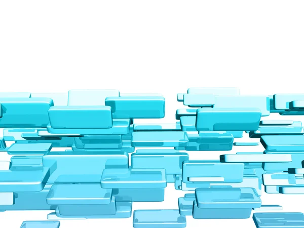 Сині 3d кубики з глянцевими світловими ефектами — стокове фото