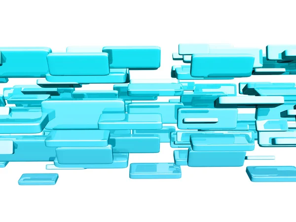 Blaue 3D-Würfel mit glänzenden Lichteffekten — Stockfoto