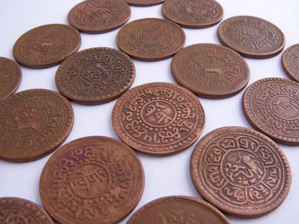 Tibet-Münzen — Stockfoto