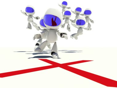 3d karakter kırmızı bir x için arıyorsunuz