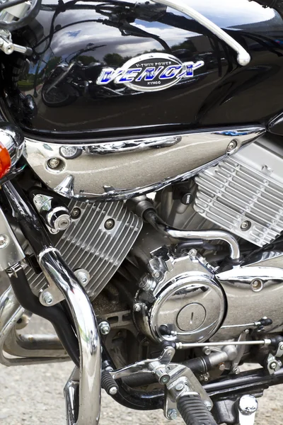Closeup μιας μηχανής μοτοσικλέτα μεγάλο χρώμιο — Φωτογραφία Αρχείου